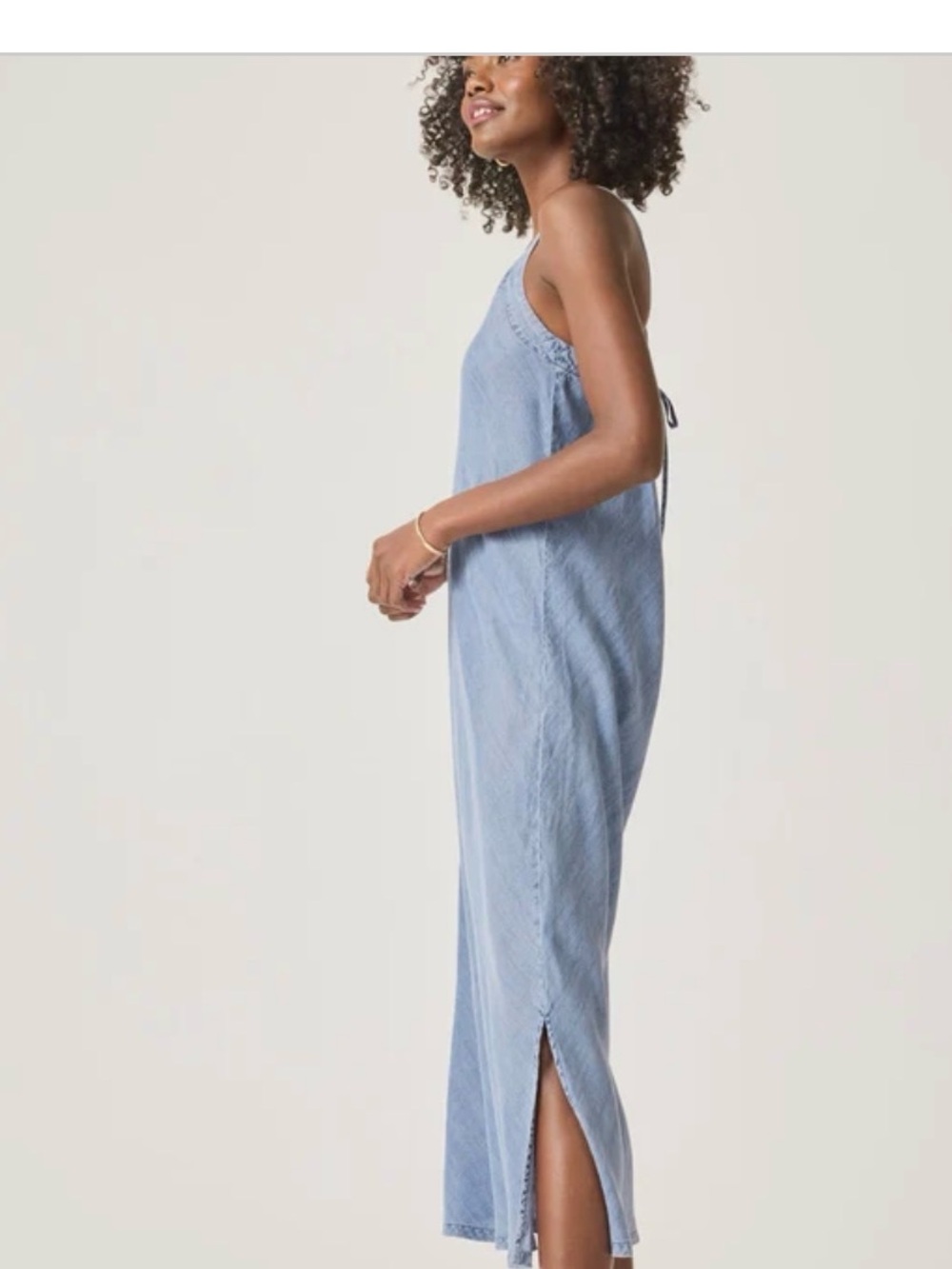 Splendid Light Blue Indigo Denim Slip Midi Dress - Picture 5 of 9